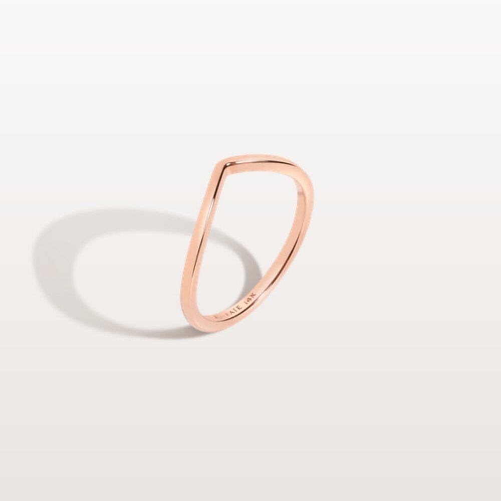 AURATE New York 14k Solid Gold Brooklyn Bridge Ring Rose Gold Size 6